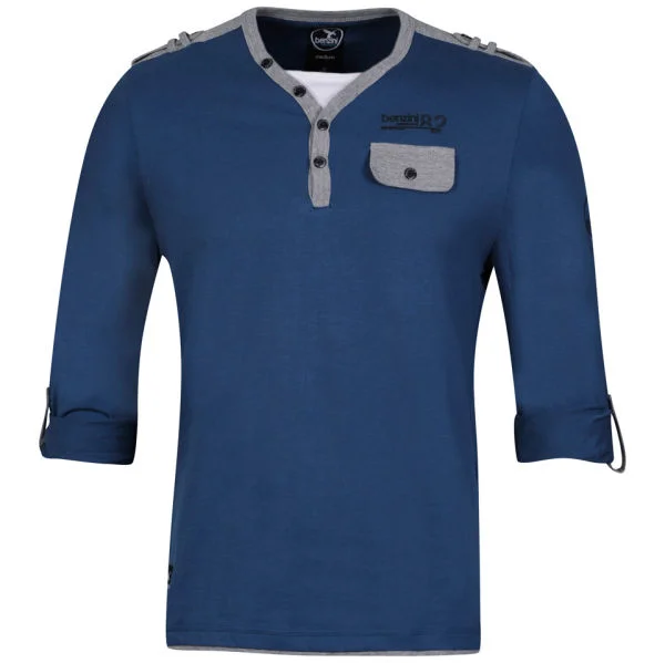 Benzini Men's Lendal Long Sleeve T-Shirt French Navy - S - French Navy Afbeelding 1