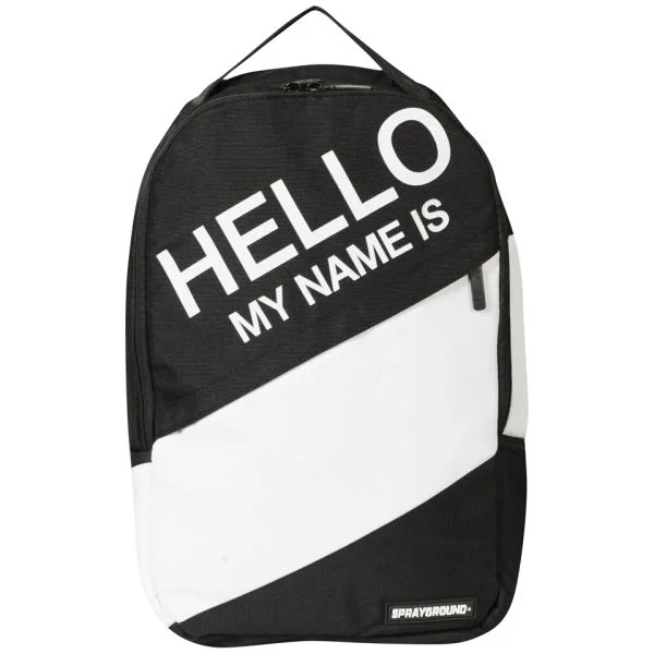 Sprayground Hello My Name Is Backpack - Black/White Afbeelding 1