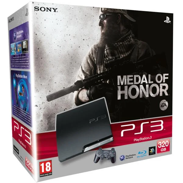 PS3 Slim 320Gb & Medal of Honor Ltd Edition Bundle Afbeelding 1