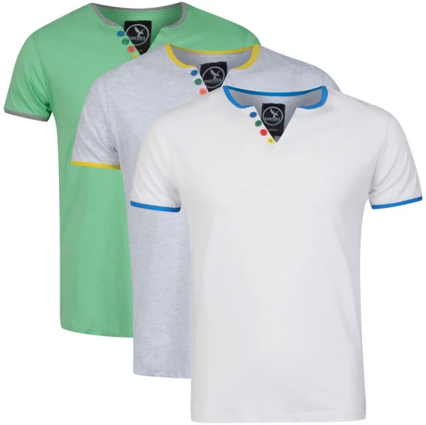 Benzini Men's Gogle 3-Pack T-Shirts - White/Green/Ash - S - White/Green/Ash Afbeelding 1