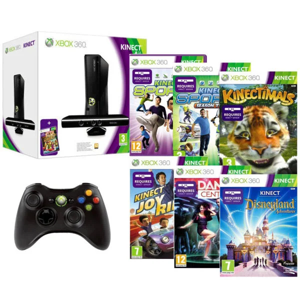 Xbox 360 4GB Kinect Console Bundle (Includes Kinect, 6 Kinect Games and Xbox 360 Wireless Controller) Afbeelding 1