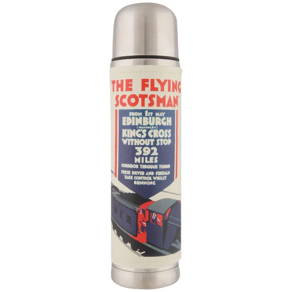 Flying Scotsman Stainless Steel and Faux Leather Flask Afbeelding 1