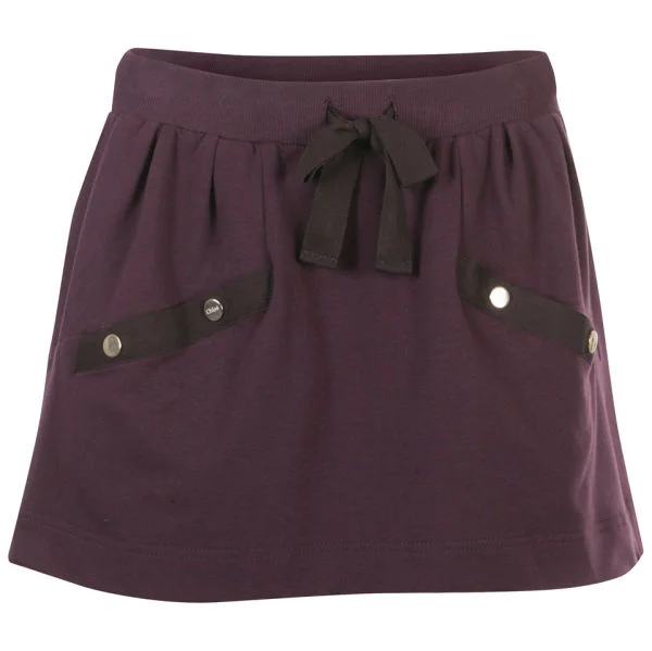 Chloe Women's Contrast Button Detail Skirt - Purple - 10 - Burgundy Afbeelding 1