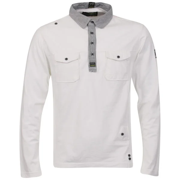 Brave Soul Men's Prometheus Jersey Combo Shirt - White - S - Wit Afbeelding 1