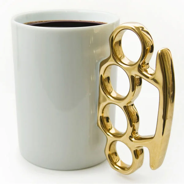 Knuckle Duster Mug - White and Gold Afbeelding 1