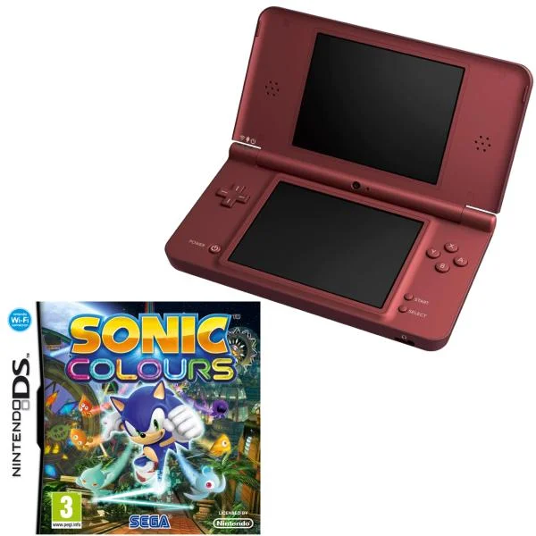 Nintendo DSi XL Wine Red: Bundle (Includes Sonic Colours) Afbeelding 1