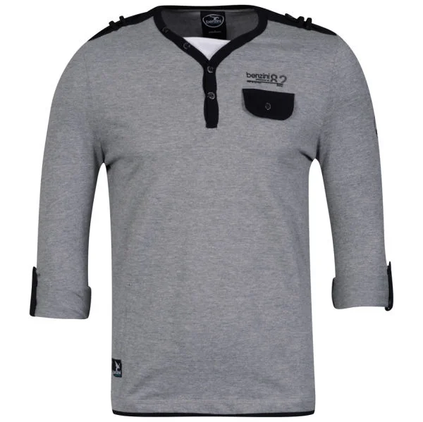 Benzini Men's Lendal Long Sleeve T-Shirt Grey Marl - S - Grijs Afbeelding 1