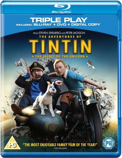 The Adventures of Tintin: The Secret of the Unicorn - Triple Play (Blu-Ray, DVD and Digital Copy) Afbeelding 1