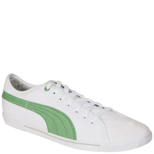 Puma Men's Benecio Canvas Trainers - White/Green - 6 - White/Green Afbeelding 1