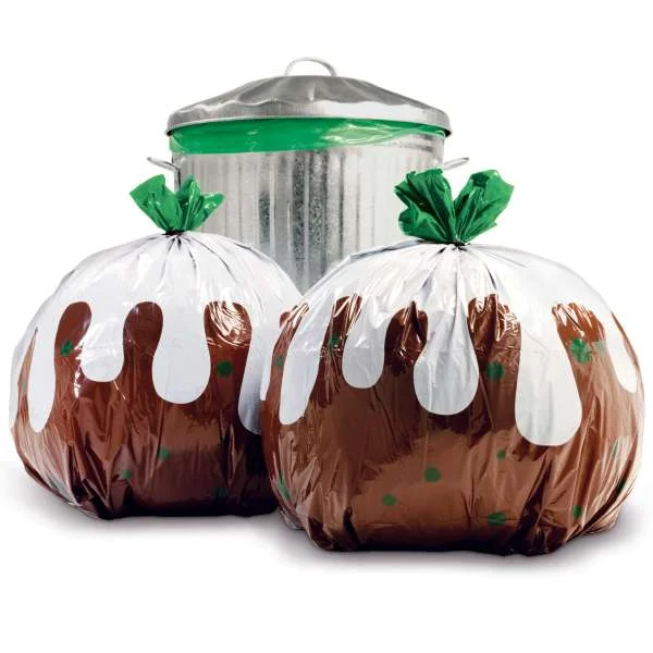 Christmas Pudding Bin Bags Afbeelding 1