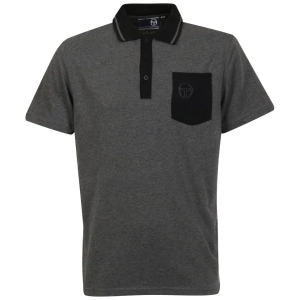 Sergio Tacchini Men's Phillips Polo-Shirt - Grey Marl - S - Grijs Afbeelding 1