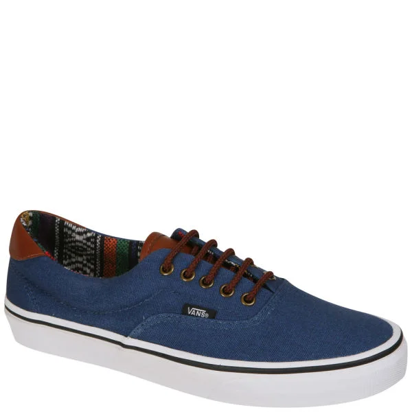 Vans ERA 59 Canvas and Leather Trainers - Navy / Gaute - 6 - Navy/Gaute Afbeelding 1