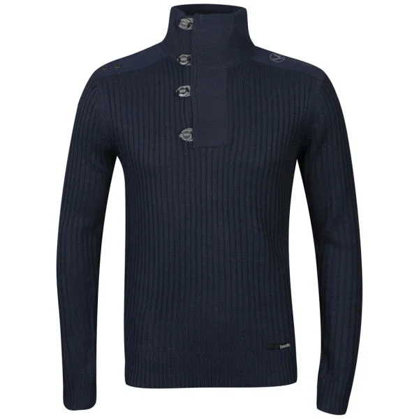 Benzini Men's Function Button Neck Knit - Force - S - Force Afbeelding 1