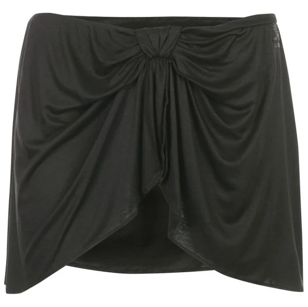 John Galliano Women's Bow Detail Jersey Skirt - Black - 12 - Zwart Afbeelding 1