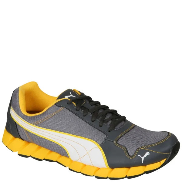 Puma Men's Kevler Runner Trainers - Black/White/Yellow - 6 - Black/White/Yellow Afbeelding 1