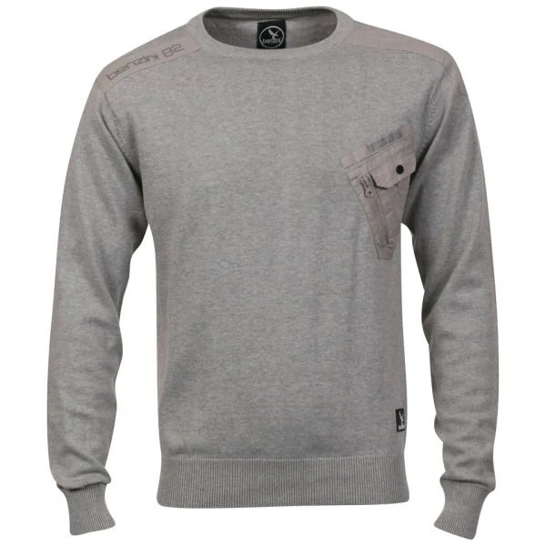 Benzini Men's Jackson Crew Neck Knit - Grey Marl - S - Grijs Afbeelding 1