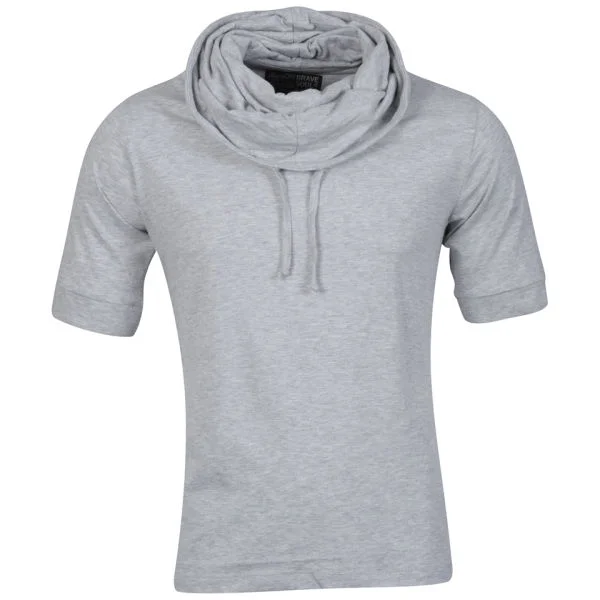 Brave Soul Men's Cowl Neck T-Shirt - Light Grey - S - Light Grey Afbeelding 1