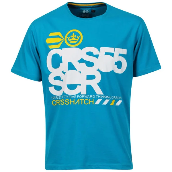 Crosshatch Men's Burnie Crew Neck T-Shirt - Blue Jewel - S - Blue Jewel Afbeelding 1