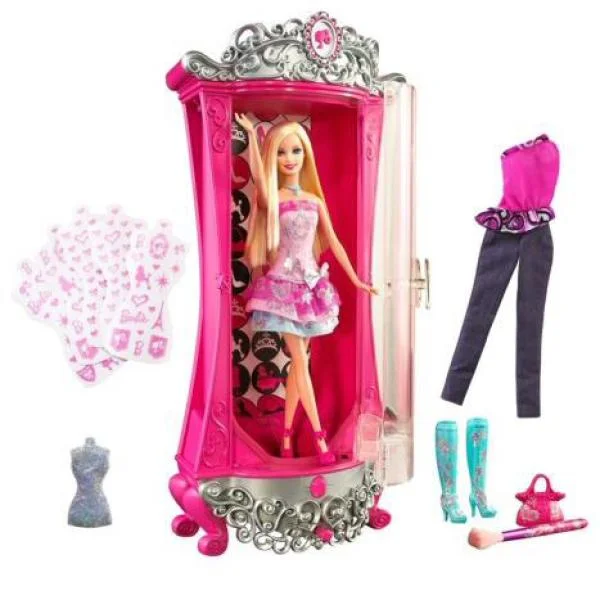 Barbie: Fairytale Fashion Glitter Wardrobe and Doll Afbeelding 1