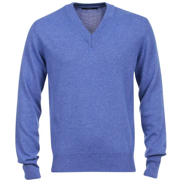 Romeo Gigli Men's V-Neck Knit - Blue - M - Blauw Afbeelding 1