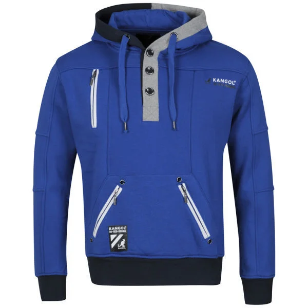 Kangol Men's Scott Hooded Sweat -Cobalt Blue - S - Cobalt Blue Afbeelding 1