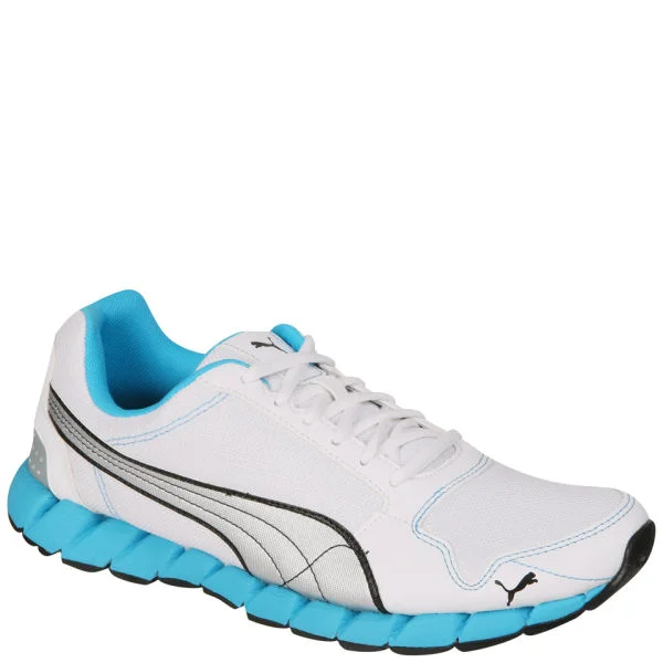 Puma Men's Kevler Runner Trainers - White/Silver/Blue - 6 - White/Silver/Blue Afbeelding 1