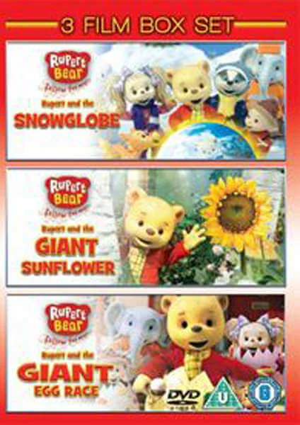 Rupert Bear Verzameling - Snowglobe / Giant Egg Race / Giant Sunflower Afbeelding 1