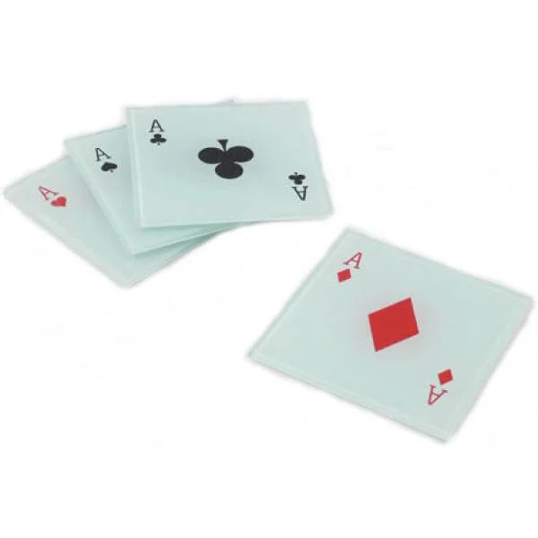 Ace Playing Card Coasters - Set of 4 - Great Gift Afbeelding 1