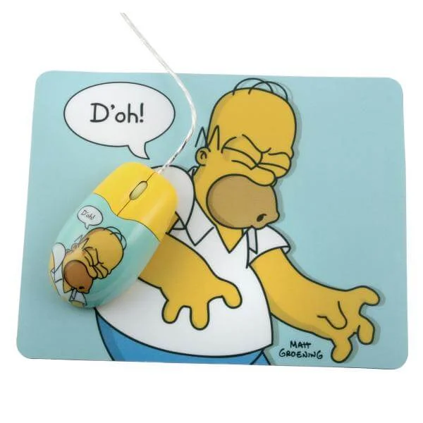 Simpson's Optical Mouse & Mouse Mat Set Afbeelding 1