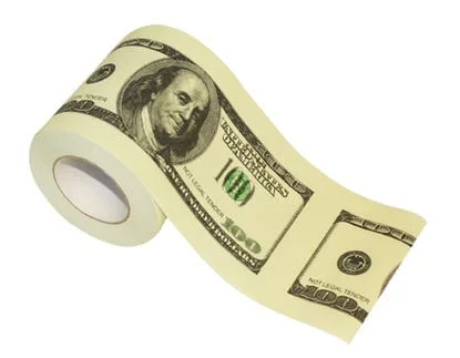 $100 Dollar Bill Toilet Paper Afbeelding 1