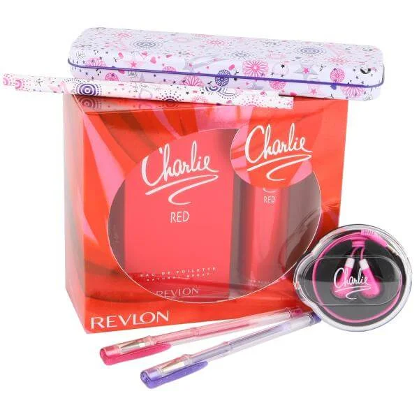 Revlon - Charlie Red Gift Set (Eau de Toilette with Pencils, Pencil Case and Earphones) Afbeelding 1