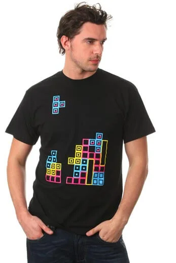 Tetris T Shirt - S - Zwart Afbeelding 1