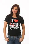 I Love Shoes And Shopping T Shirt - Black - S - Zwart Afbeelding 1