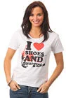 I Love Shoes And Shopping T Shirt - White - S - Wit Afbeelding 1