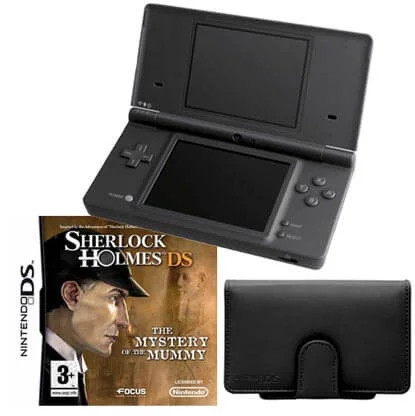 DSI Black Console (Including Sherlock Holmes & Flip & Play Black Case) Afbeelding 1