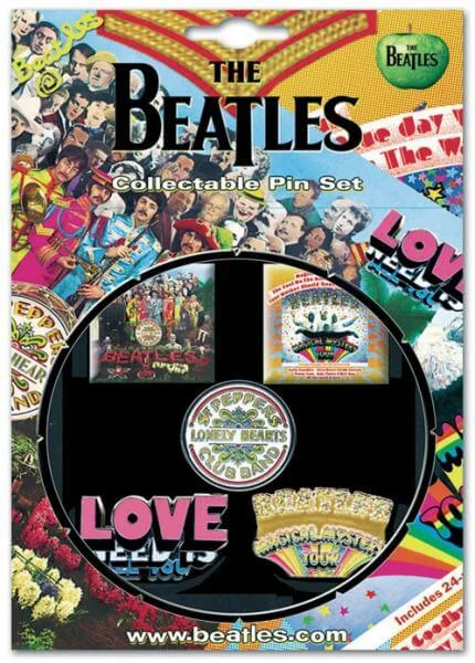 Beatles Sgt Pepper And MMT 1967 Collection 5 Pin Badge Set Afbeelding 1
