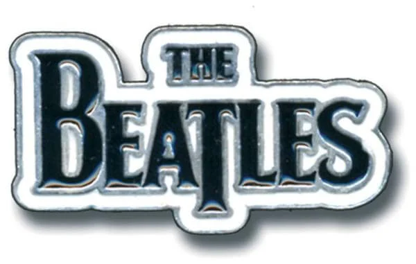 Beatles Large Drop T Black Pin Badge Afbeelding 1