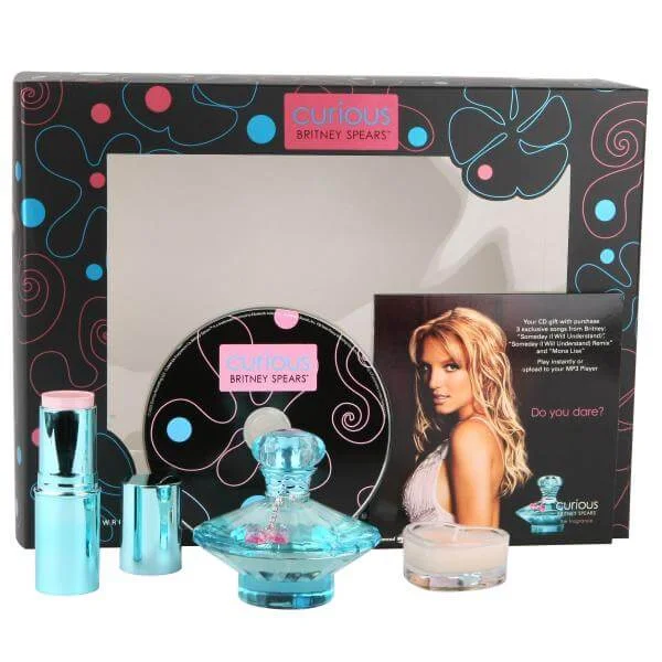 Britney Spears - Curious Gift Set (Eau de Parfum, Scent Candle, CD,and Shimmer Stick) Afbeelding 1
