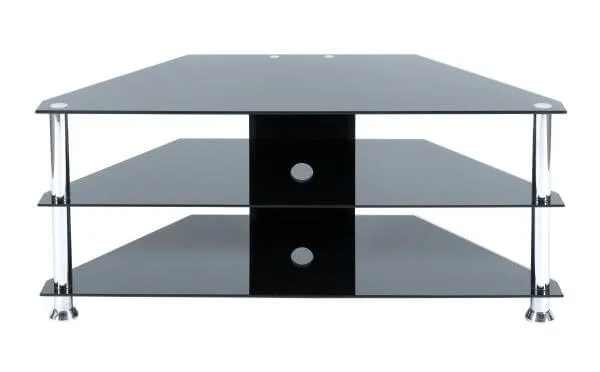 LEVV Black and Chrome TV Stand for up to 42 Inch TVs Afbeelding 1