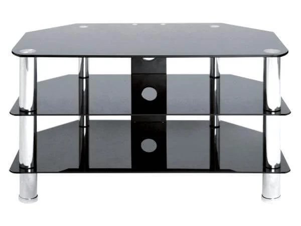 LEVV Black and Chrome TV Stand for up to 37 Inch TVs Afbeelding 1