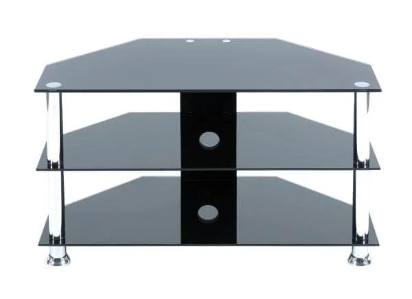 LEVV Black and Chrome TV Stand for up to 32 Inch TVs Afbeelding 1