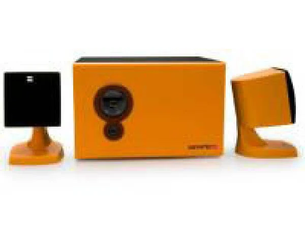 SOYNTEC Voizze 220 2.1 Speakers - Orange Wooden Subwoofer Afbeelding 1