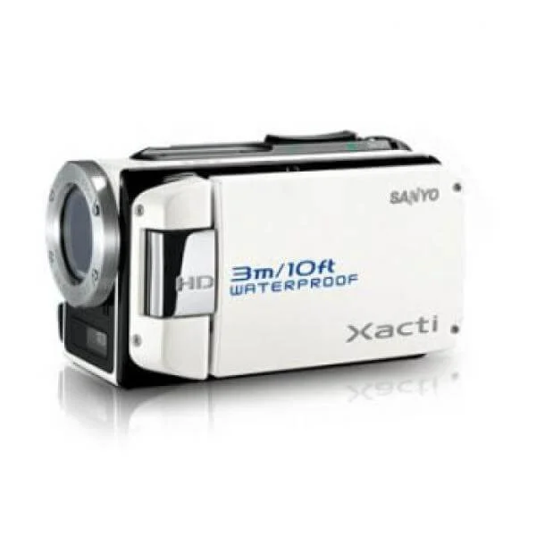 Sanyo VPC-WH1EW Waterproof HD Camcorder White Afbeelding 1