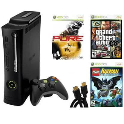 Xbox 360 Elite Console: Bundle (including GTA: Episodes from Liberty City, Pure, Lego Batman & HDMI Cable) Afbeelding 1