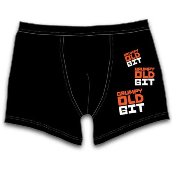 Mens Grumpy Old Git Boxers - Black - S - Zwart Afbeelding 1