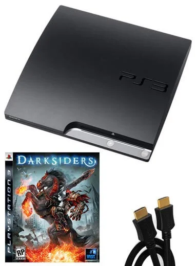 Playstation 3 PS3 Slim 120GB Console: Bundle (including Darksiders & 2M HDMI Cable) Afbeelding 1