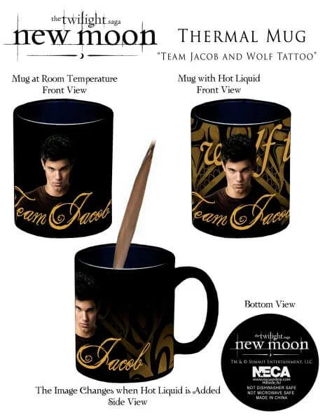 Twilight New Moon - Thermal Mug Team Jacob And Wolf Tattoo Afbeelding 1