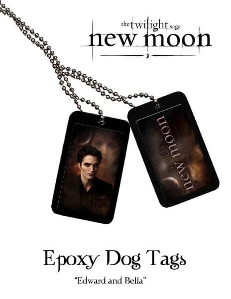 Twilight New Moon Epoxy Dog Tags - Edward and Bella Afbeelding 1