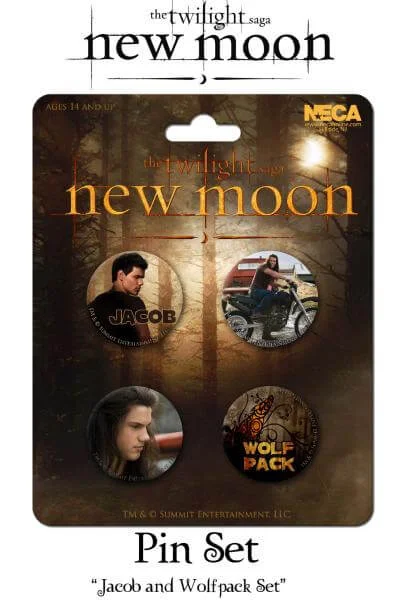 Twilight New Moon - Pin Set Of 4 - Jacob And Wolf Pack Set Afbeelding 1