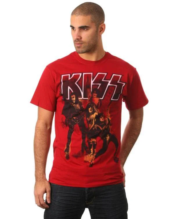 Kiss Men's Red Group T-Shirt - Red - S - Rood Afbeelding 1
